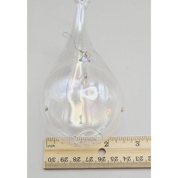 Silvestri Handcrafted Iridescent Blown Glass Whale Ornament with Flaw - Picture 13 of 13